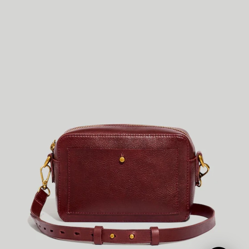 Leather Crossbody Bag in Deep Burgundy